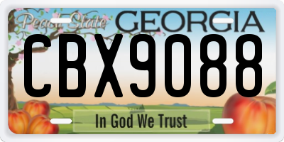GA license plate CBX9088