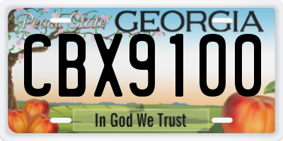 GA license plate CBX9100