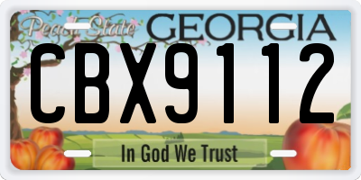 GA license plate CBX9112
