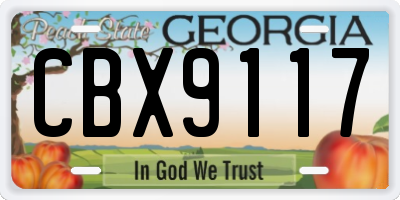 GA license plate CBX9117