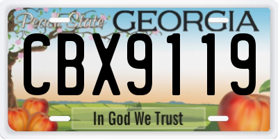 GA license plate CBX9119