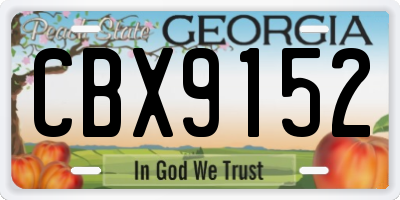 GA license plate CBX9152