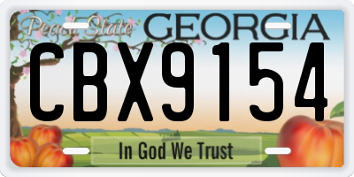 GA license plate CBX9154