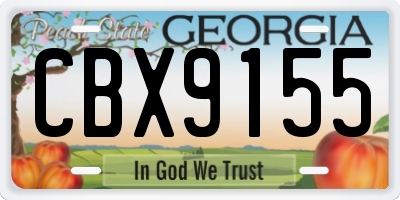 GA license plate CBX9155