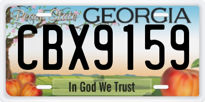 GA license plate CBX9159