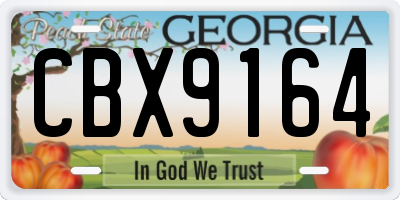 GA license plate CBX9164