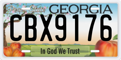 GA license plate CBX9176