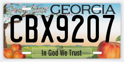 GA license plate CBX9207