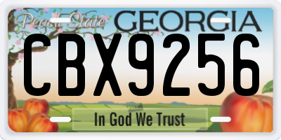 GA license plate CBX9256