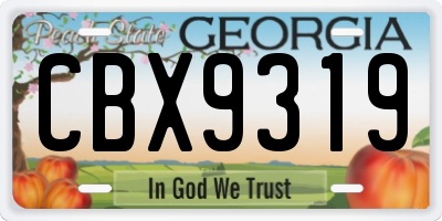 GA license plate CBX9319