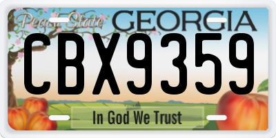 GA license plate CBX9359