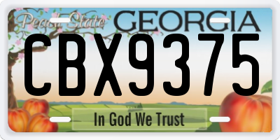GA license plate CBX9375