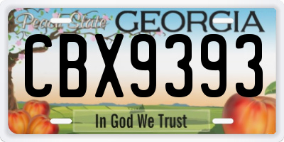 GA license plate CBX9393