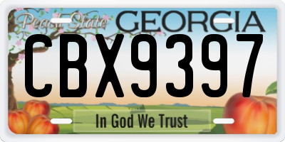 GA license plate CBX9397