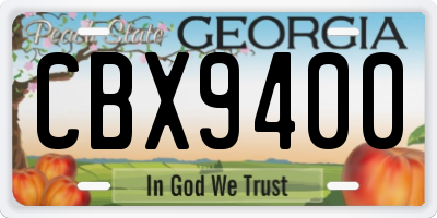 GA license plate CBX9400
