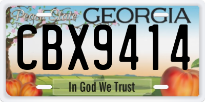 GA license plate CBX9414