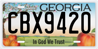 GA license plate CBX9420