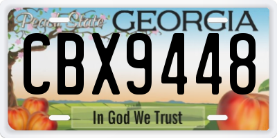 GA license plate CBX9448