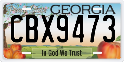 GA license plate CBX9473