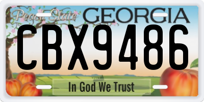 GA license plate CBX9486
