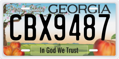 GA license plate CBX9487