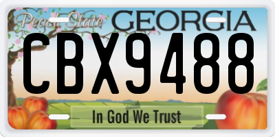 GA license plate CBX9488