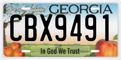 GA license plate CBX9491