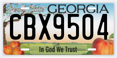 GA license plate CBX9504