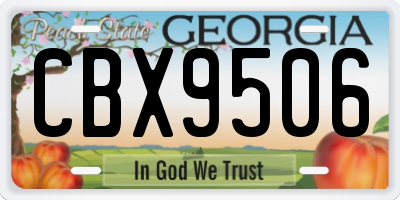 GA license plate CBX9506