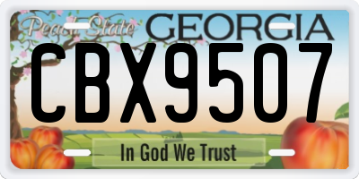 GA license plate CBX9507