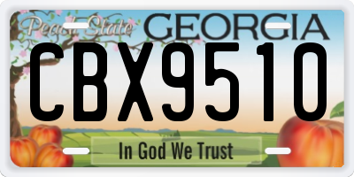 GA license plate CBX9510