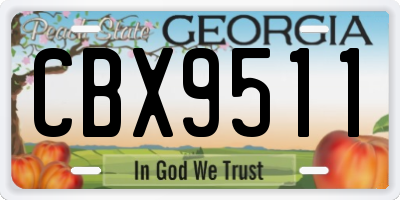 GA license plate CBX9511