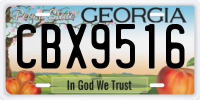 GA license plate CBX9516