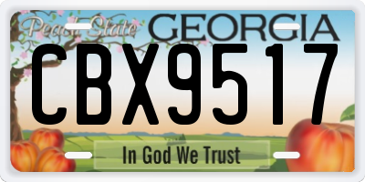 GA license plate CBX9517