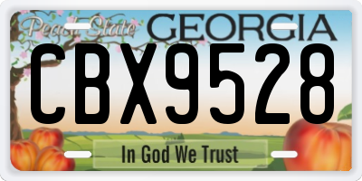 GA license plate CBX9528