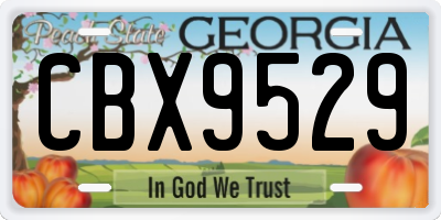 GA license plate CBX9529