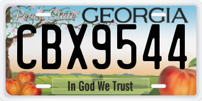 GA license plate CBX9544