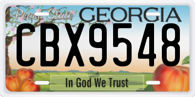 GA license plate CBX9548