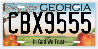 GA license plate CBX9555