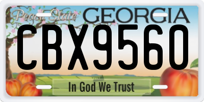 GA license plate CBX9560