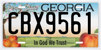GA license plate CBX9561