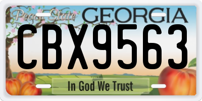 GA license plate CBX9563
