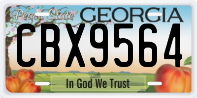 GA license plate CBX9564