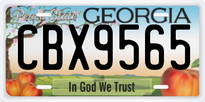 GA license plate CBX9565