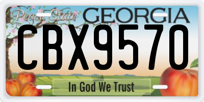 GA license plate CBX9570