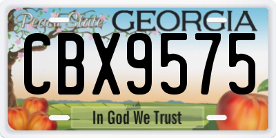 GA license plate CBX9575