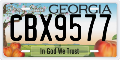 GA license plate CBX9577