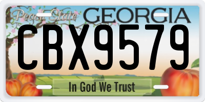 GA license plate CBX9579