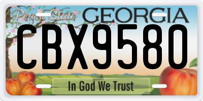 GA license plate CBX9580