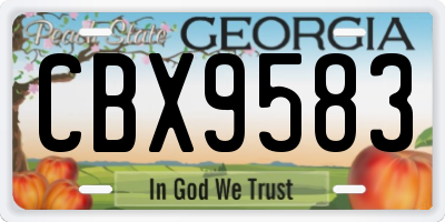 GA license plate CBX9583